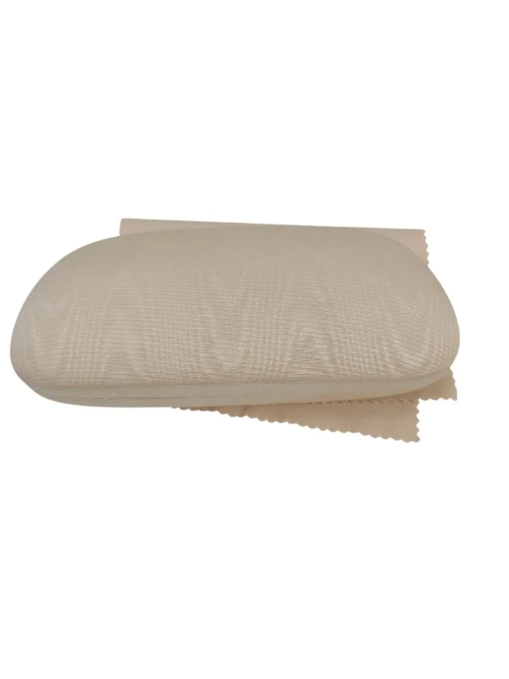 NEW Valentino Beige Eyeglass Case & Cleaning Cloth Set Hard Shell Lightweight